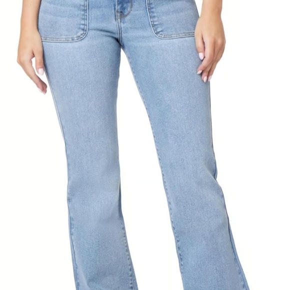 Kensie Light Blue Savana Flare High Rise - Picture 1 of 7